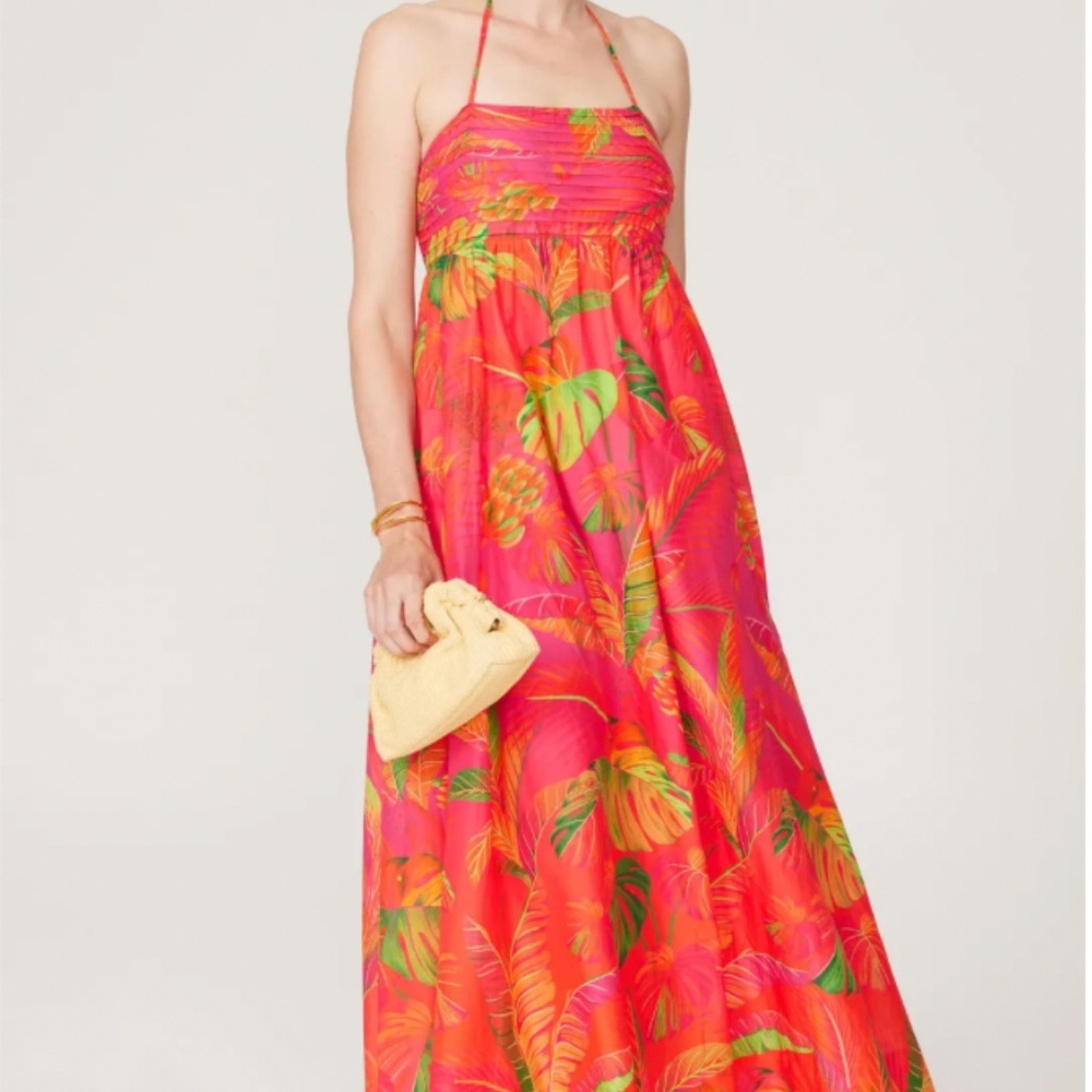 Farm Rio Orange Ombre Forest Maxi Dress - Picture 2 of 7
